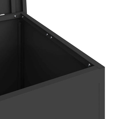 vidaXL Garden Storage Cushion Box Steel 55 x 50.5 x 50 cm 117 L Black