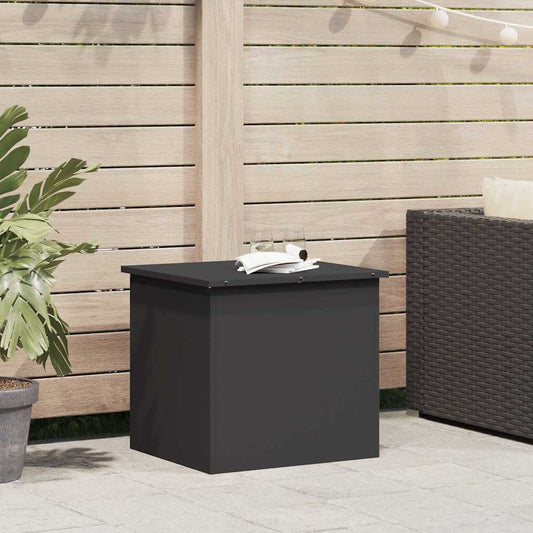 vidaXL Garden Storage Cushion Box Steel 55 x 50.5 x 50 cm 117 L Black