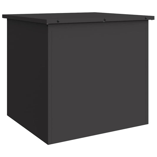vidaXL Garden Storage Cushion Box Steel 55 x 50.5 x 50 cm 117 L Black