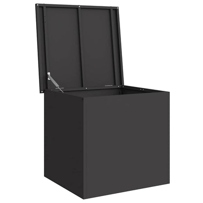 vidaXL Garden Storage Cushion Box Steel 55 x 50.5 x 50 cm 117 L Black