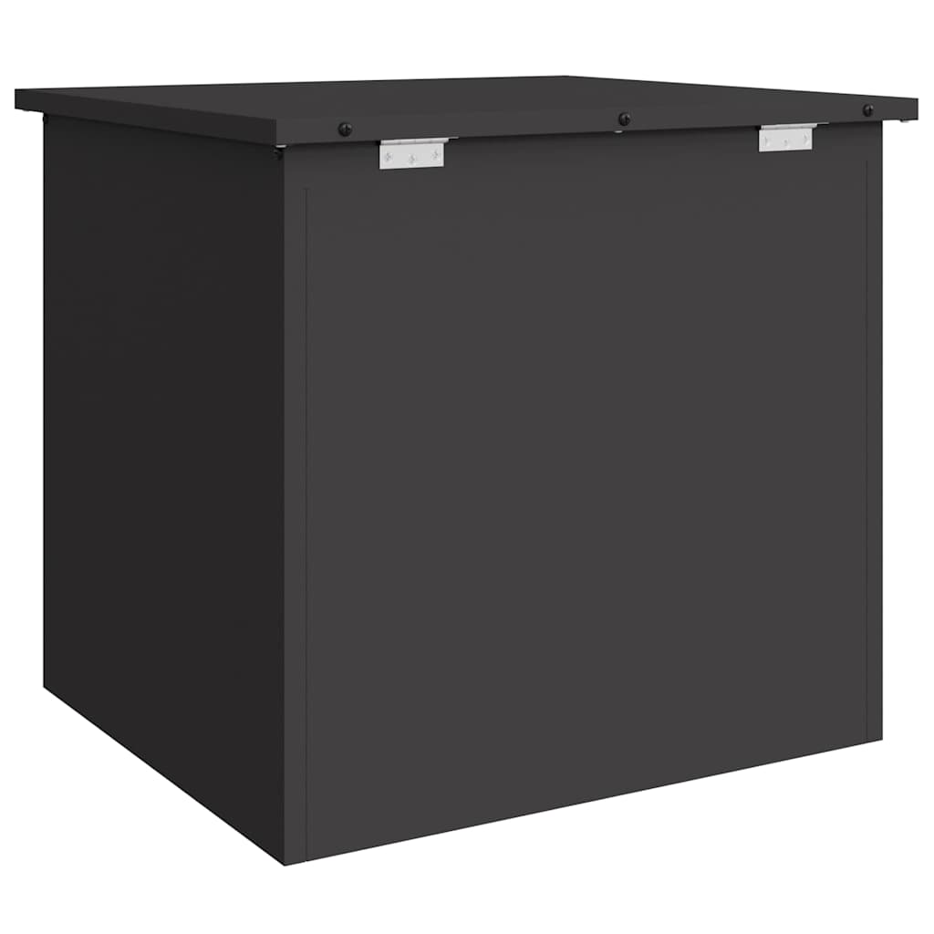 vidaXL Garden Storage Cushion Box Steel 55 x 50.5 x 50 cm 117 L Black