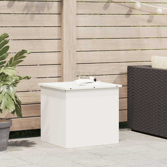 vidaXL Garden Storage Cushion Box Steel 55 x 50.5 x 50 cm 220 White