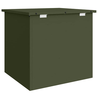 vidaXL Outdoor Storage Box Olive Green 55 x 50.5 x 50 cm Steel