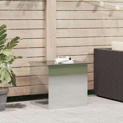 vidaXL Garden Storage Cushion Box Steel 55 x 50.5 x 50 cm Silver