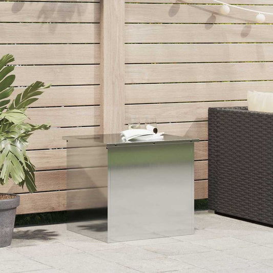 vidaXL Garden Storage Cushion Box Galvanised Steel 55 x 50.5 x 50 cm