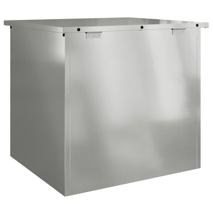 vidaXL Garden Storage Cushion Box Steel 55 x 50.5 x 50 cm Silver