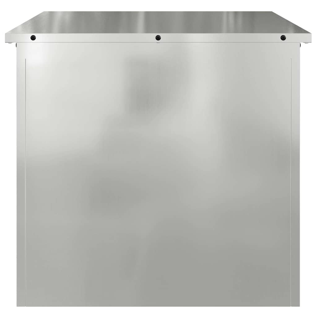 vidaXL Garden Storage Cushion Box Steel 55 x 50.5 x 50 cm Silver