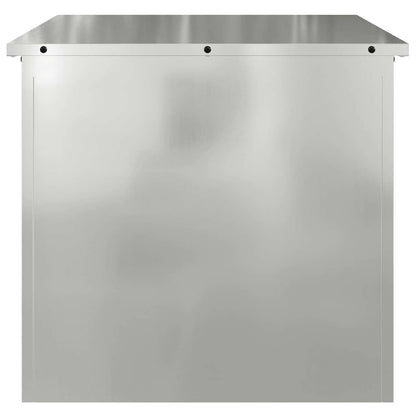 vidaXL Garden Storage Cushion Box Steel 55 x 50.5 x 50 cm Silver