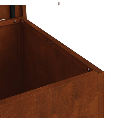 vidaXL Garden Storage Cushion Box Steel 55 x 50.5 x 50 cm 220 Rusty