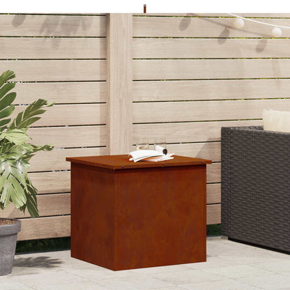 vidaXL Garden Storage Cushion Box Steel 55 x 50.5 x 50 cm 220 Rusty