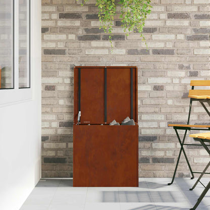 vidaXL Garden Storage Cushion Box Steel 55 x 50.5 x 50 cm 220 Rusty