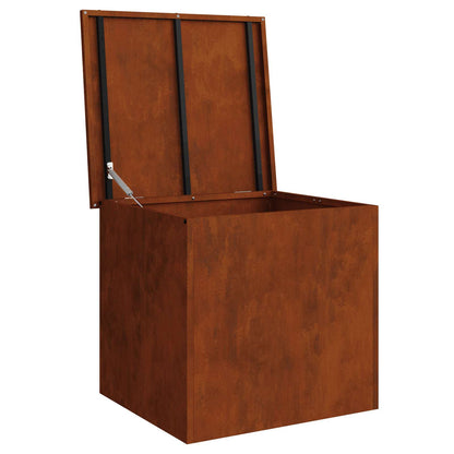vidaXL Garden Storage Cushion Box Steel 55 x 50.5 x 50 cm 220 Rusty