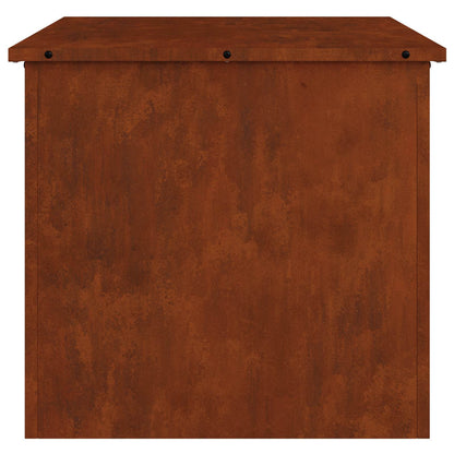 vidaXL Garden Storage Cushion Box Steel 55 x 50.5 x 50 cm 220 Rusty