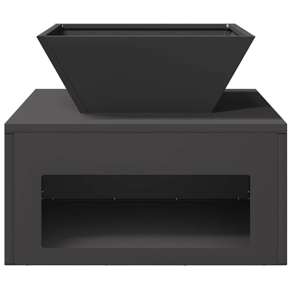 vidaXL Fire Pit Black 50 x 50 x 40 cm Steel