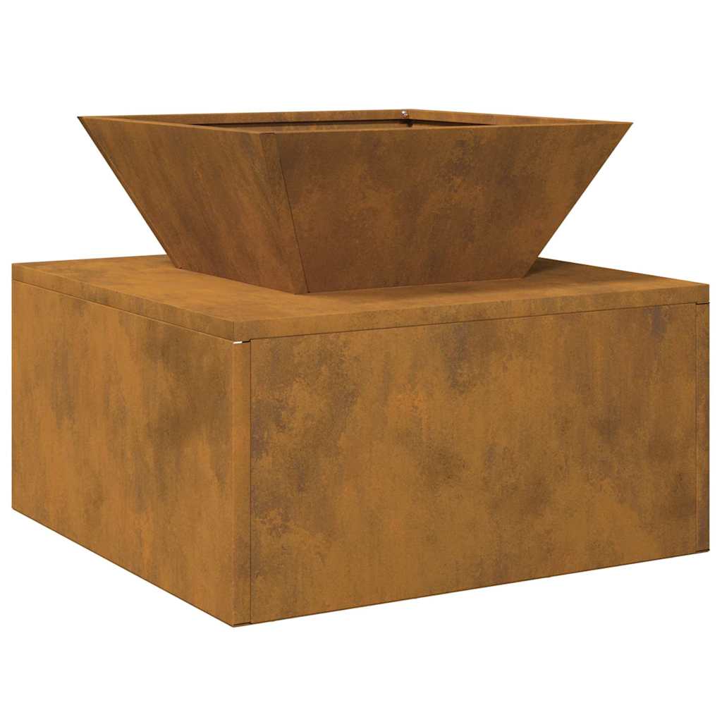 vidaXL Fire Pit Rusty 50 x 50 x 40 cm Weathering steel