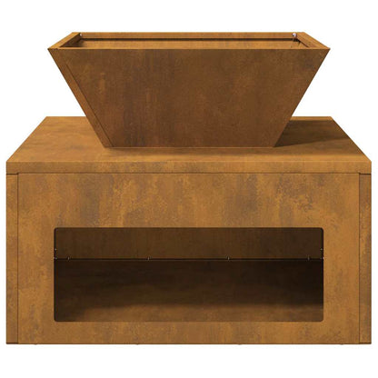 vidaXL Fire Pit Rusty 50 x 50 x 40 cm Weathering steel