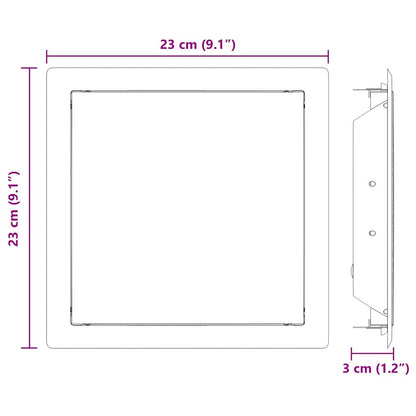 vidaXL Access Panel 2 pcs White 23 x 23 x 3 cm Steel