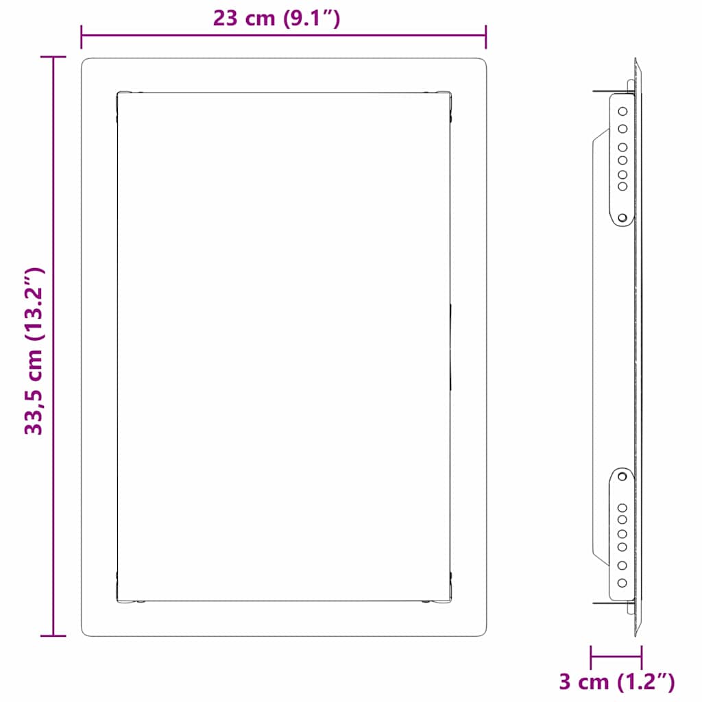vidaXL Access Panel White 33.5 x 23 x 3 cm Steel