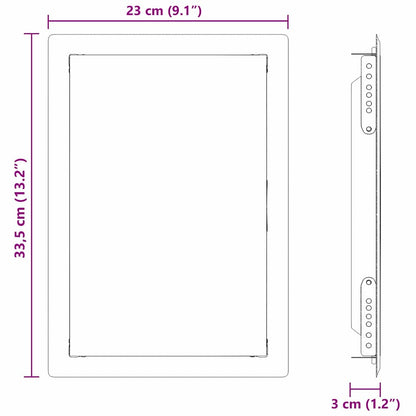 vidaXL Access Panel White 33.5 x 23 x 3 cm Steel