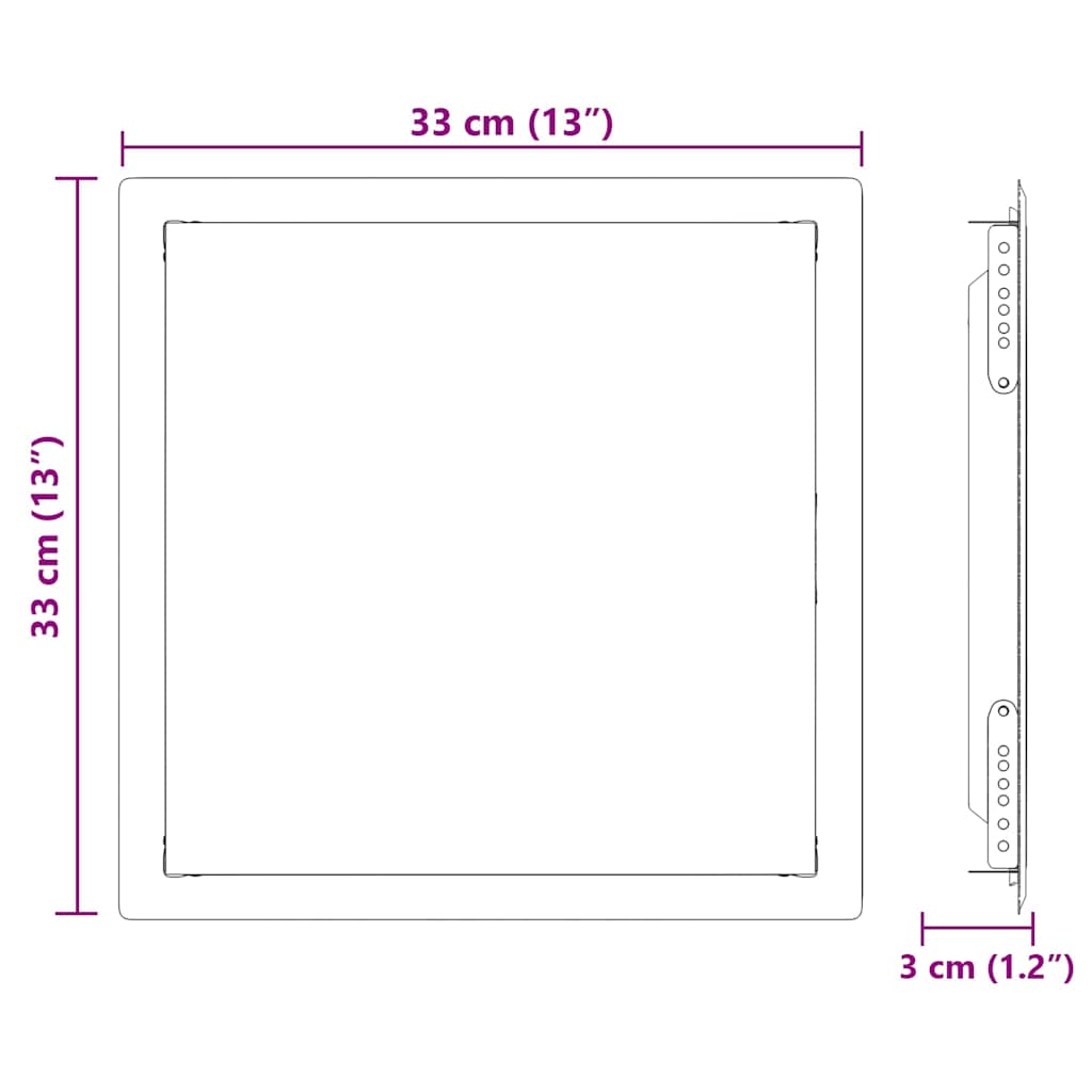 vidaXL Access Panel White 33 x 33 x 3 cm Steel