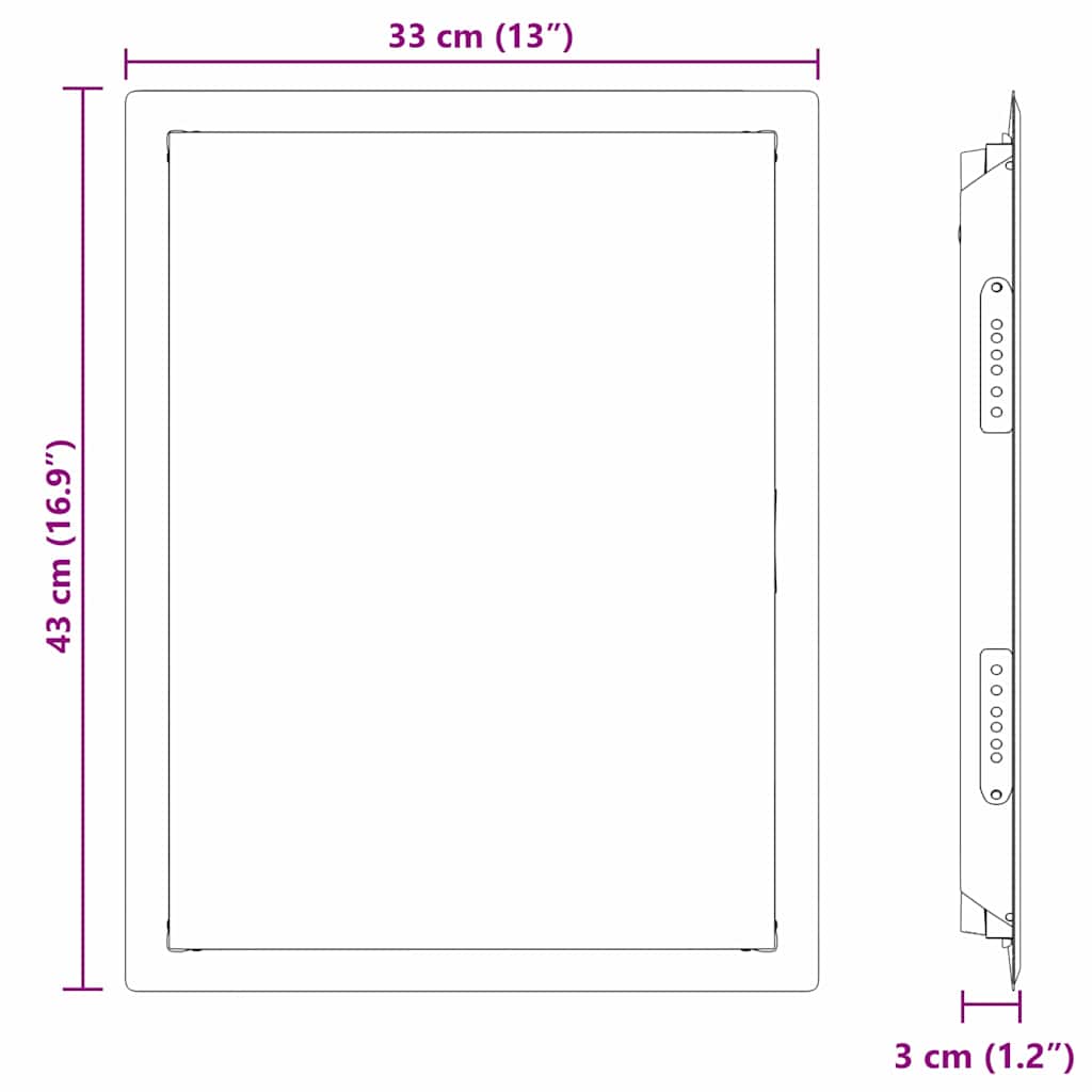 vidaXL Access Panel White 43 x 33 x 3 cm Steel
