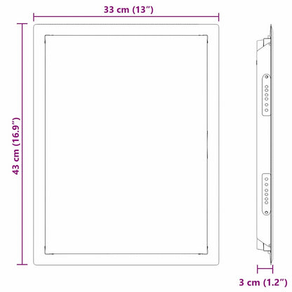 vidaXL Access Panel White 43 x 33 x 3 cm Steel