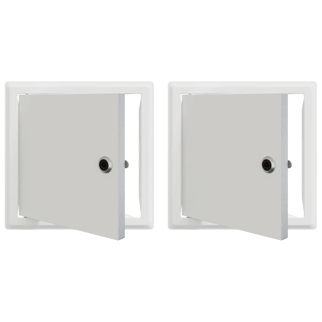 vidaXL Access Panel 2 pcs White 23 x 23 x 3 cm Steel