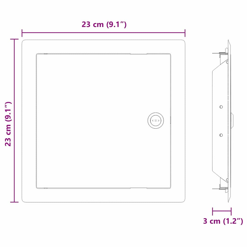 vidaXL Access Panel 2 pcs White 23 x 23 x 3 cm Steel