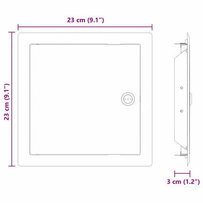 vidaXL Access Panel 2 pcs White 23 x 23 x 3 cm Steel