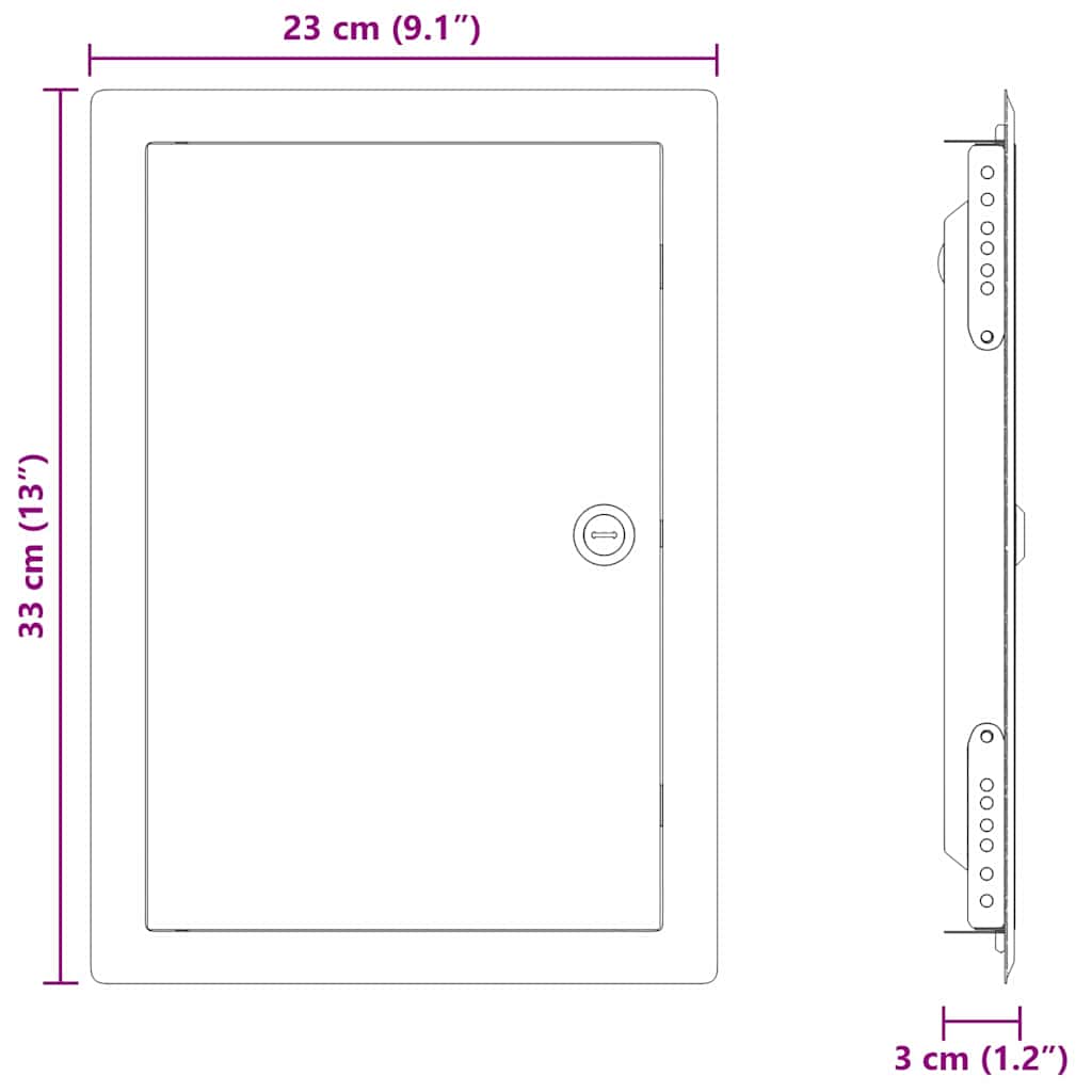 vidaXL Access Panel White 33 x 23 x 3 cm Steel