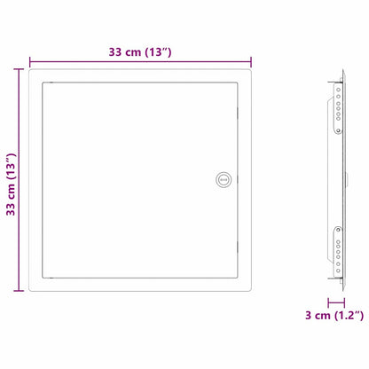 vidaXL Access Panel White 33 x 33 x 3 cm Steel