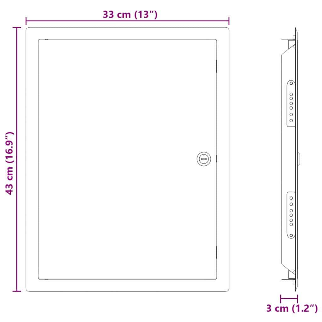 vidaXL Access Panel White 43 x 33 x 3 cm Steel