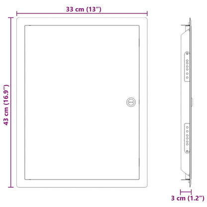 vidaXL Access Panel White 43 x 33 x 3 cm Steel