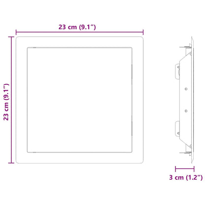 vidaXL Access Panel 2 pcs White 23 x 23 x 3 cm Steel