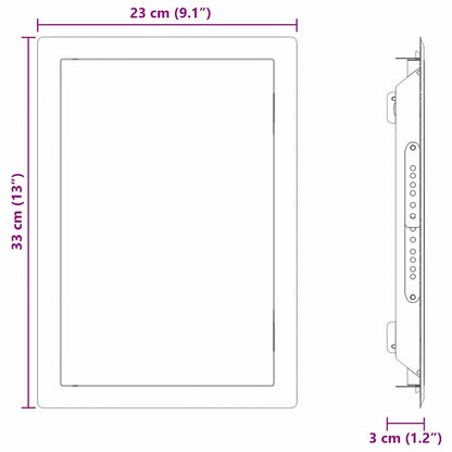 vidaXL Access Panel White 33 x 23 x 3 cm Steel