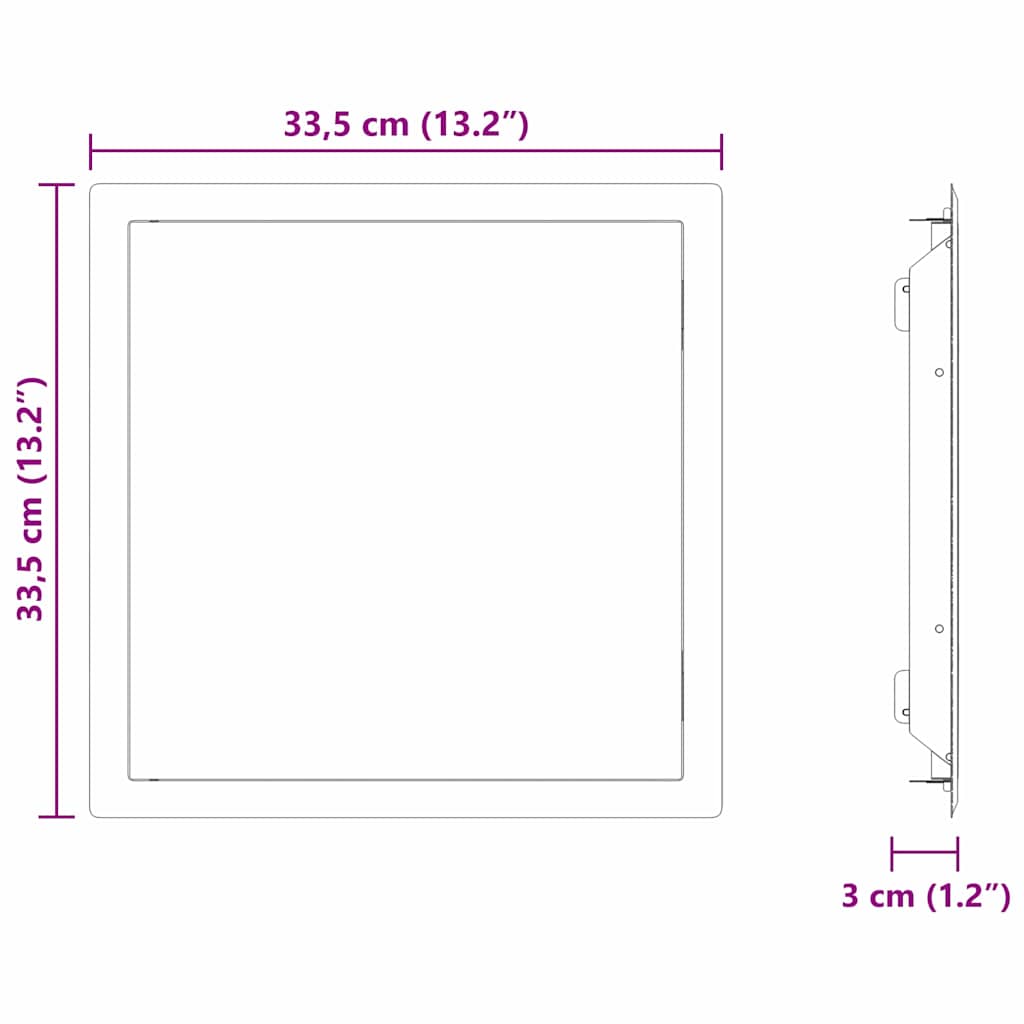 vidaXL Access Panel White 33.5 x 33.5 x 3 cm Steel