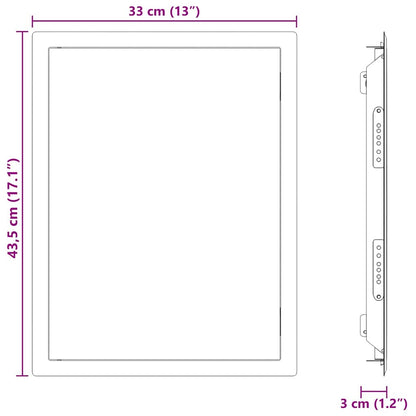 vidaXL Access Panel White 43.5 x 33 x 3 cm Steel
