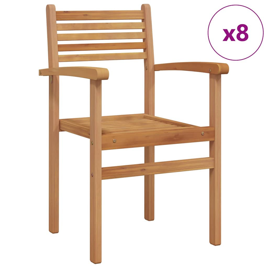 vidaXL Chair 8 pcs Brown 56 x 55 x 90.5 cm Solid Teak Wood