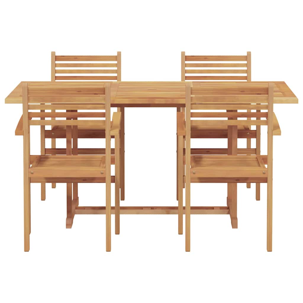 vidaXL Garden Dining Set 5 pcs Natural Solid Acacia Wood