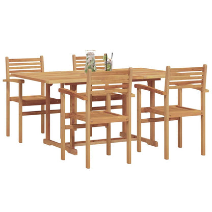 vidaXL Garden Dining Set 5 pcs Natural Solid Acacia Wood