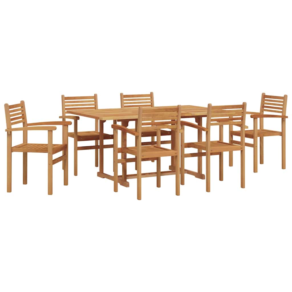 vidaXL Garden Dining Set 7 pcs Natural Solid Acacia Wood