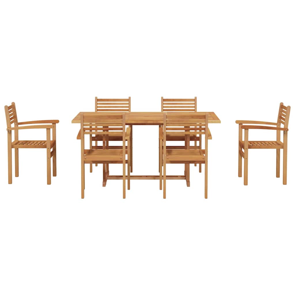 vidaXL Garden Dining Set 7 pcs Natural Solid Acacia Wood
