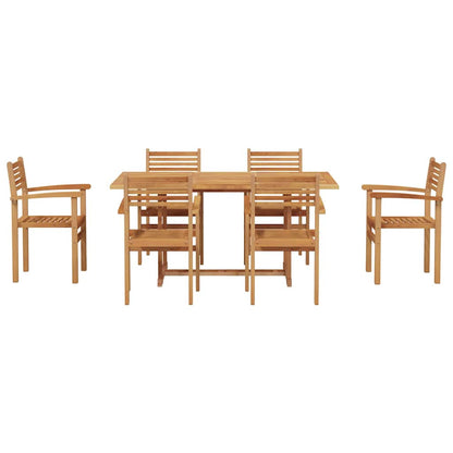vidaXL Garden Dining Set 7 pcs Natural Solid Acacia Wood