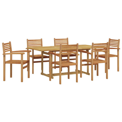 vidaXL Garden Dining Set 7 pcs Brown Solid Teak Wood