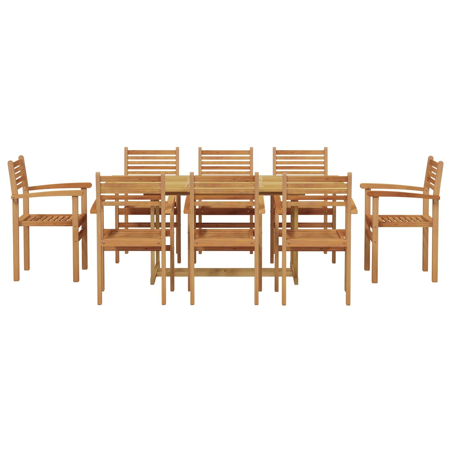 vidaXL Garden Dining Set 9 pcs Brown Solid Teak Wood