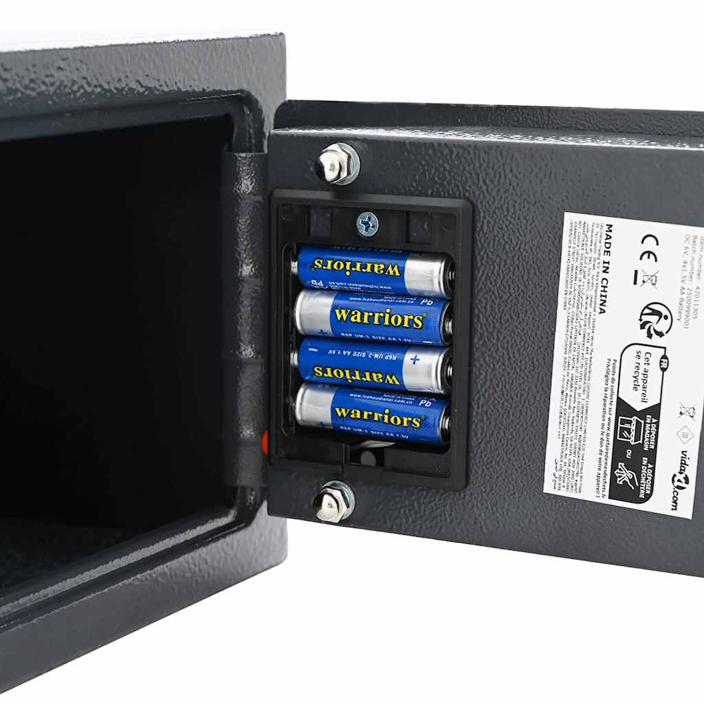 vidaXL Digital Safe with Lock Dark grey 23 x 17 x 17 cm Steel