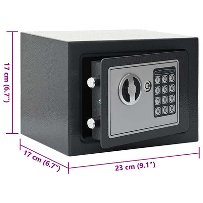 vidaXL Digital Safe with Lock Dark grey 23 x 17 x 17 cm Steel