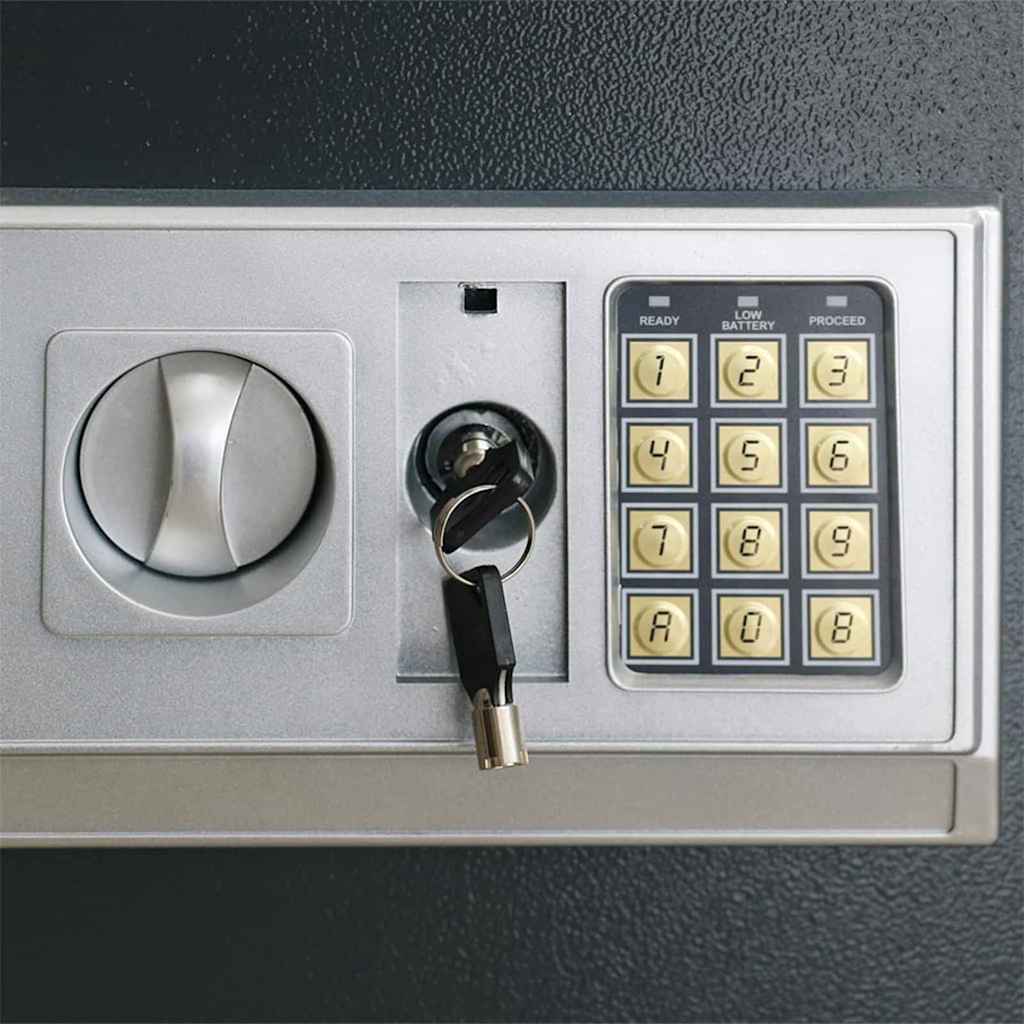 vidaXL Digital Safe with Lock Dark grey 35 x 25 x 25 cm Steel