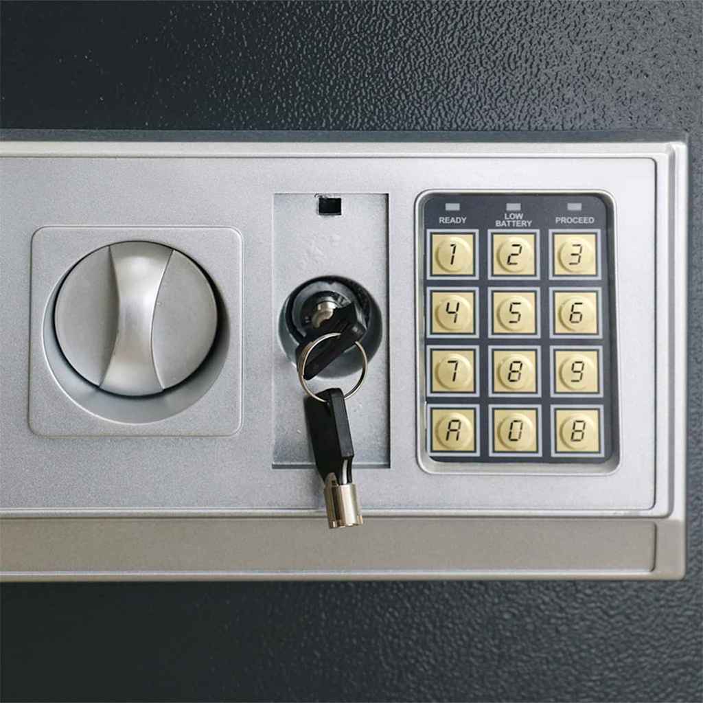 vidaXL Digital Safe with Lock Dark grey 35 x 31 x 50 cm Steel