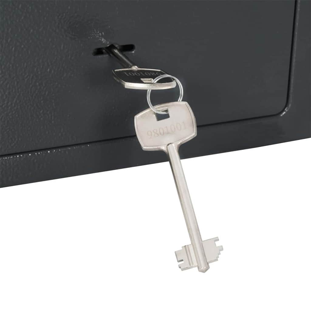 vidaXL Safe Box with Lock Dark grey 23 x 17 x 17 cm Steel